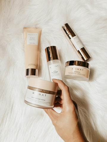 Korean skincare products flat lay for oily skin routine