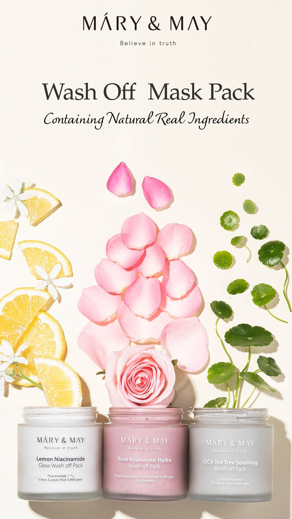 [Mary&May] Rose Hyaluronic Hydra Wash Off Pack 125g