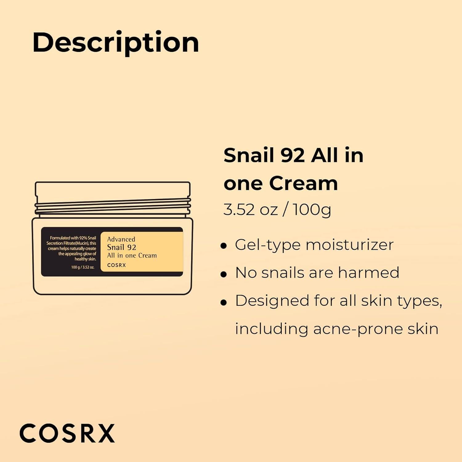 [COSRX] Advanced Snail 92 All In One Creme 100ml
