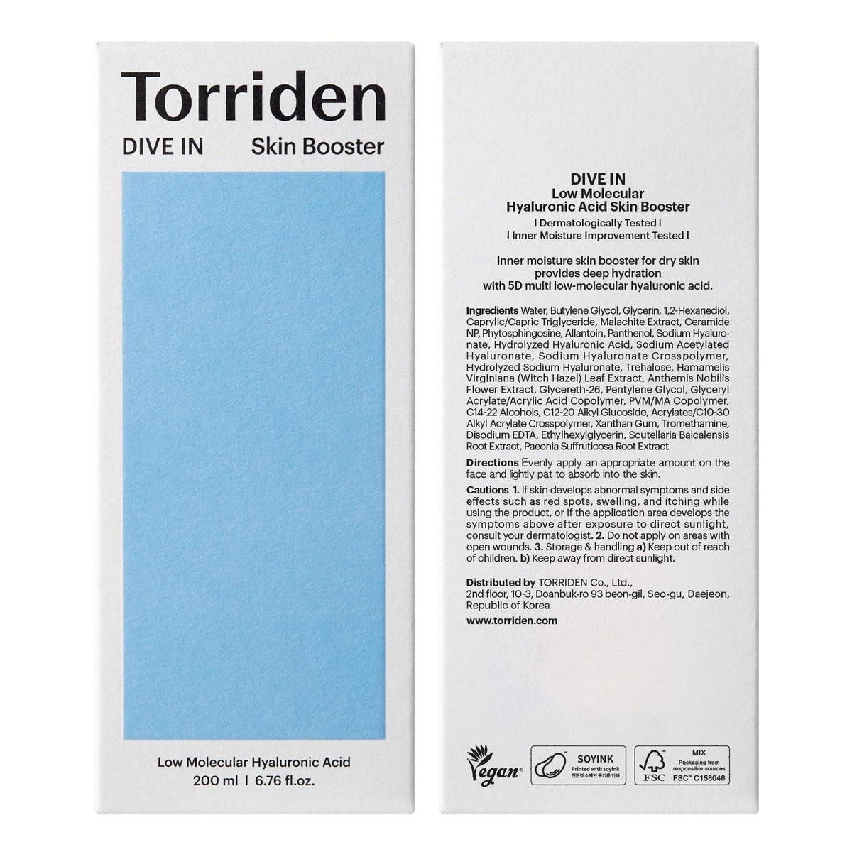 [TORRIDEN] DIVE IN Low Molecular Hyaluronic Acid Toner 300ml