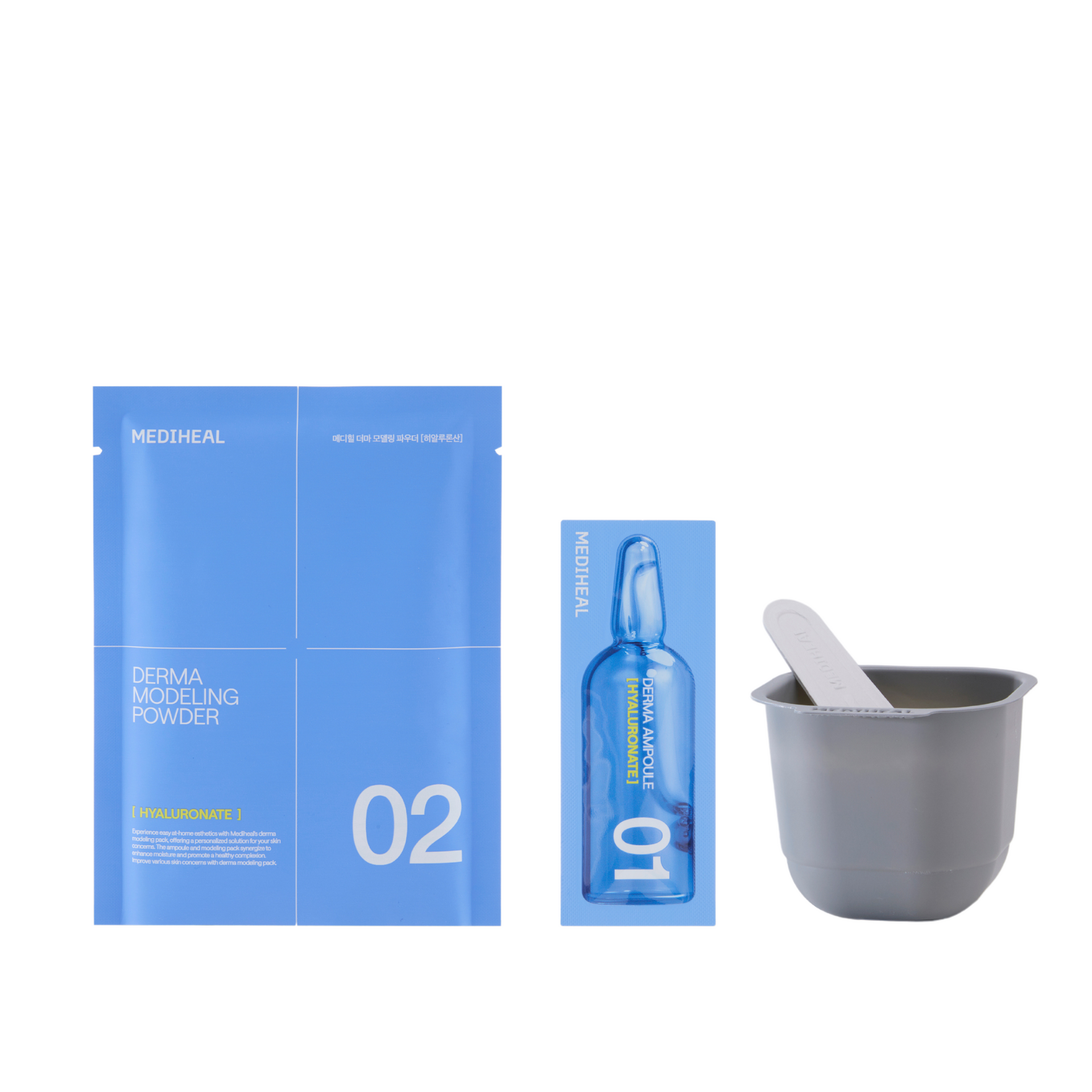 [Mediheal] Derma Modeling Pack Hyaluronate Feuchtigkeit (Ampulle 2ml+ Puder 28g)