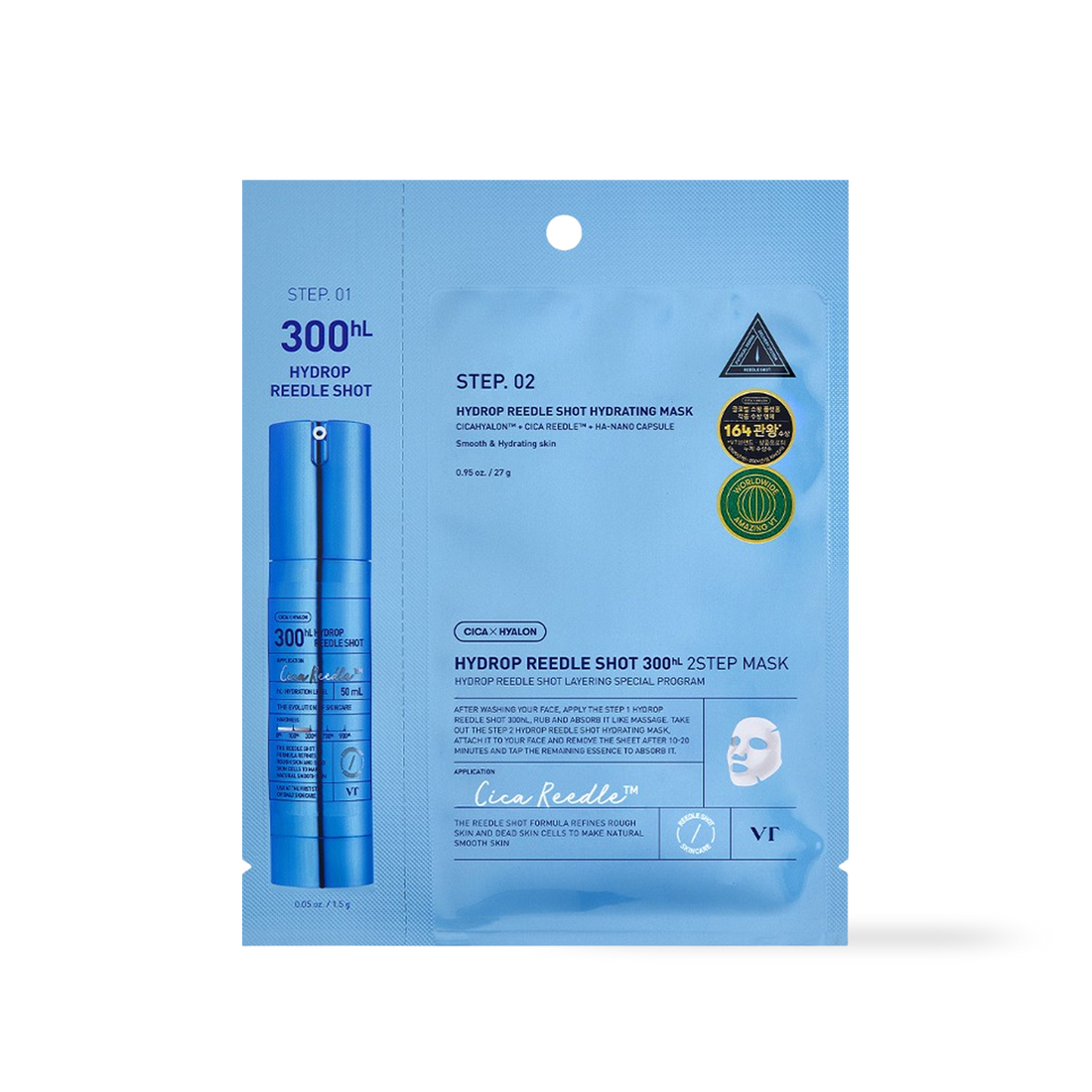 [VT Cosmetics] HYDROP Reedles Shot 300hL 2 STEP MASKE