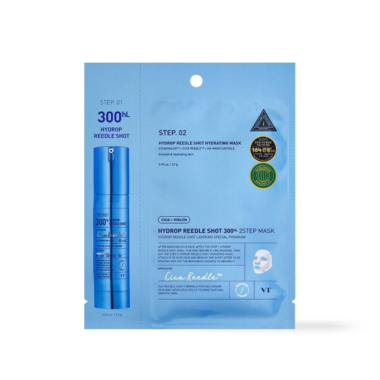 [VT Cosmetics] HYDROP Reedles Shot 300hL 2 STEP MASKE