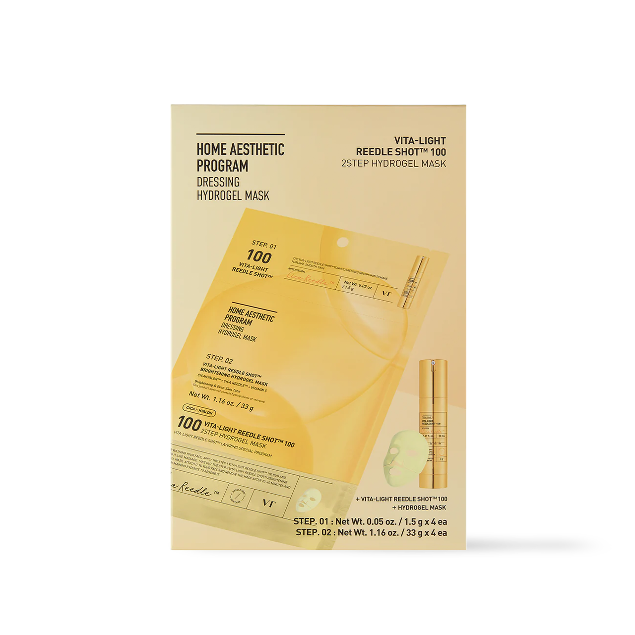 [VT Cosmetics] VITA-LIGHT Reedle Shot 100 2STEP Hydrogel Maske - 2 Typen