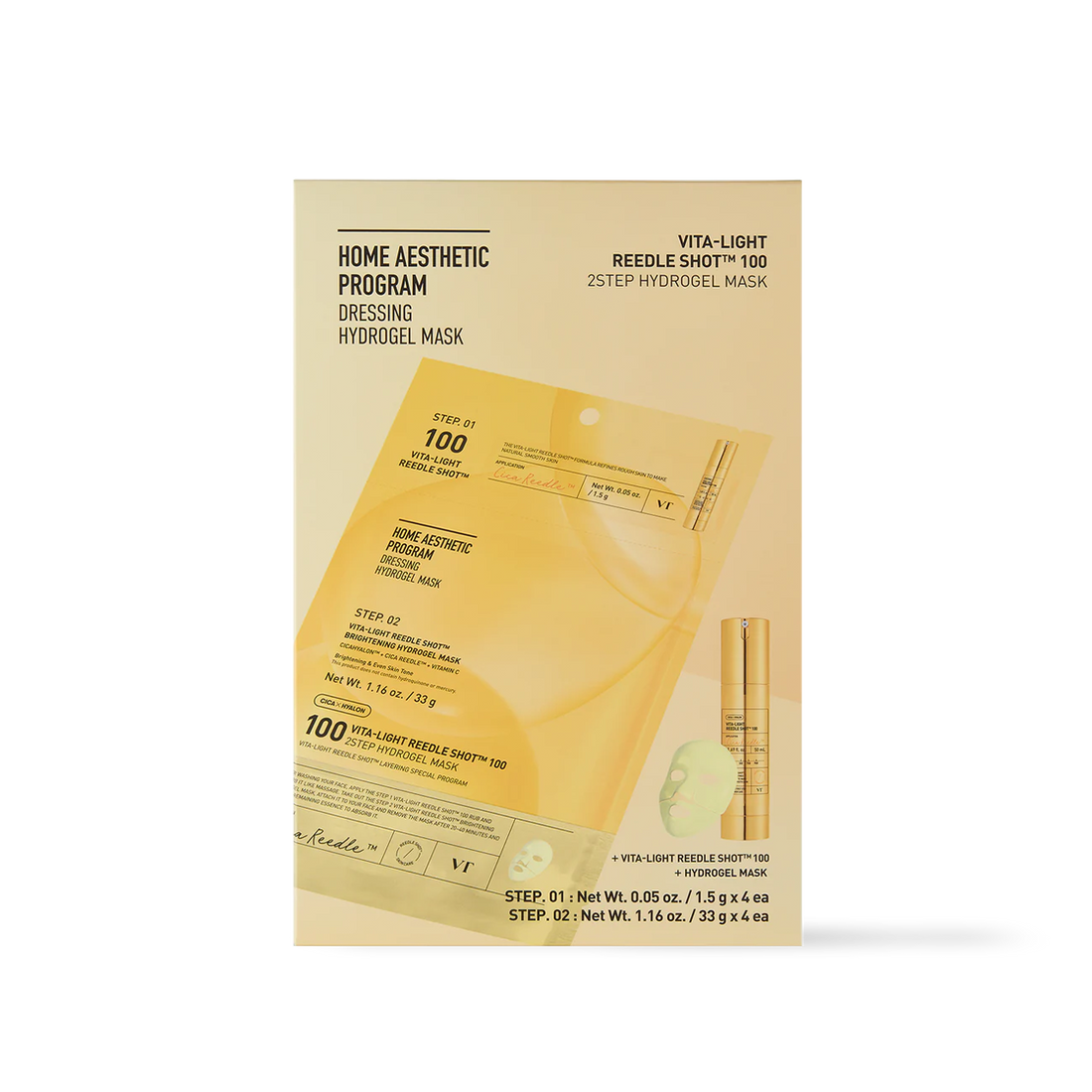 [VT Cosmetics] VITA-LIGHT Reedle Shot 100 2STEP Hydrogel Maske - 2 Typen