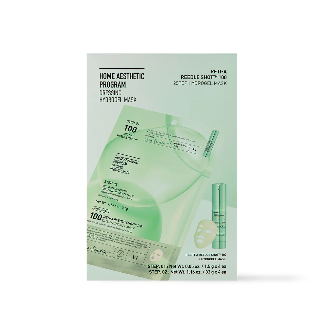 [VT Cosmetics] RETI-A Reedle Shot 100 2STEP Hydrogel Maske - 2 Typen