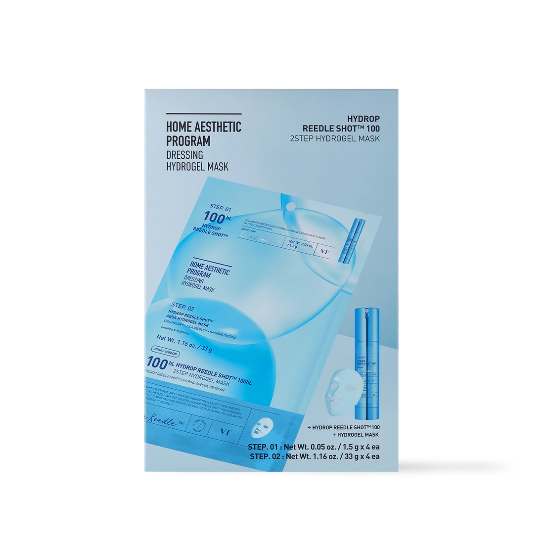 [VT Cosmetics] HYDROP Reedle Shot 100hl 2-Stufen-Hydrogel-Maske – 2 Typen