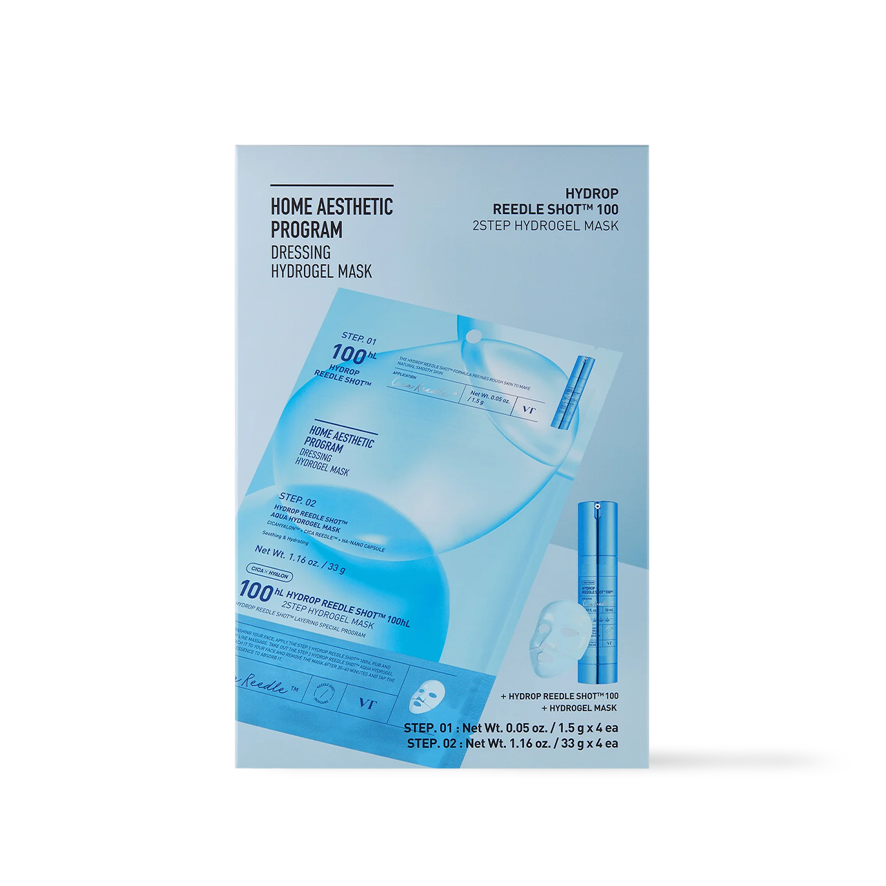 [VT Cosmetics] HYDROP Reedle Shot 100hl 2-Stufen-Hydrogel-Maske – 2 Typen