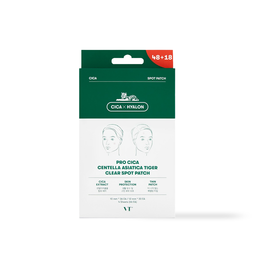 [VT Cosmetics] PRO CICA Centella Asiatica Tiger Clear Spot Patch 66 Stk.