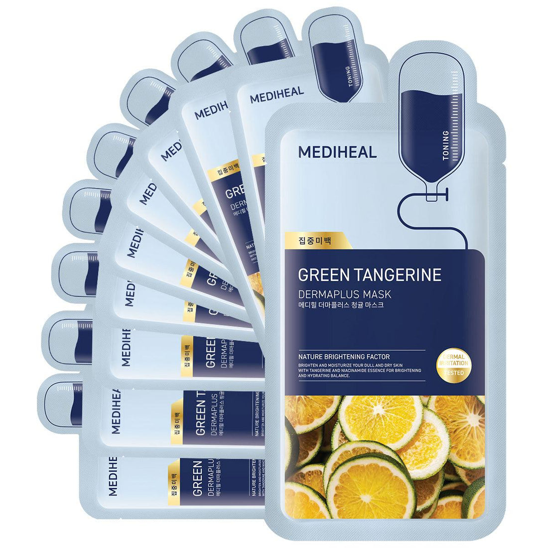 [Mediheal] Derma Plus Green Tangerine Maske 10 Stk.