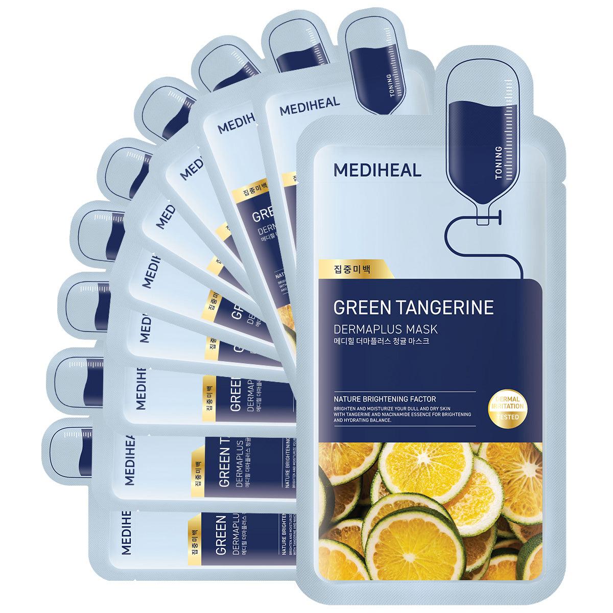 [Mediheal] Derma Plus Green Tangerine Maske 10 Stk.